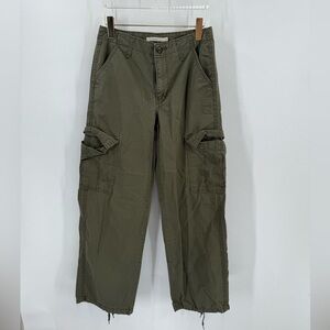 Levis 94 Baggy Cargo Pants‎ Womens 26 Wide Leg Army Green Skater Grunge Military